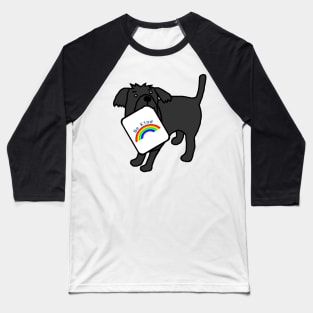 Cute Dog says Be Kind with Rainbow Baseball T-Shirt